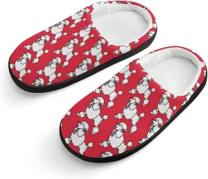 Poodle Dog Profile Boys And Girls Home Printed Cotton Slippers Non-slip Soft And Warm 32-33