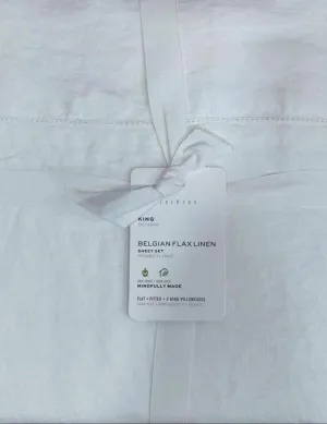 Pottery Barn Belgian Linen Flax Sheet Set ~ King~*White*~