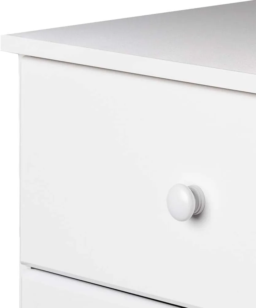 Prepac 4-Drawer 16" D x 30" W x 36.25" H & 5-Drawer 16" D x 31.5" W x 45.25" H White Bedroom Dressers Bundle