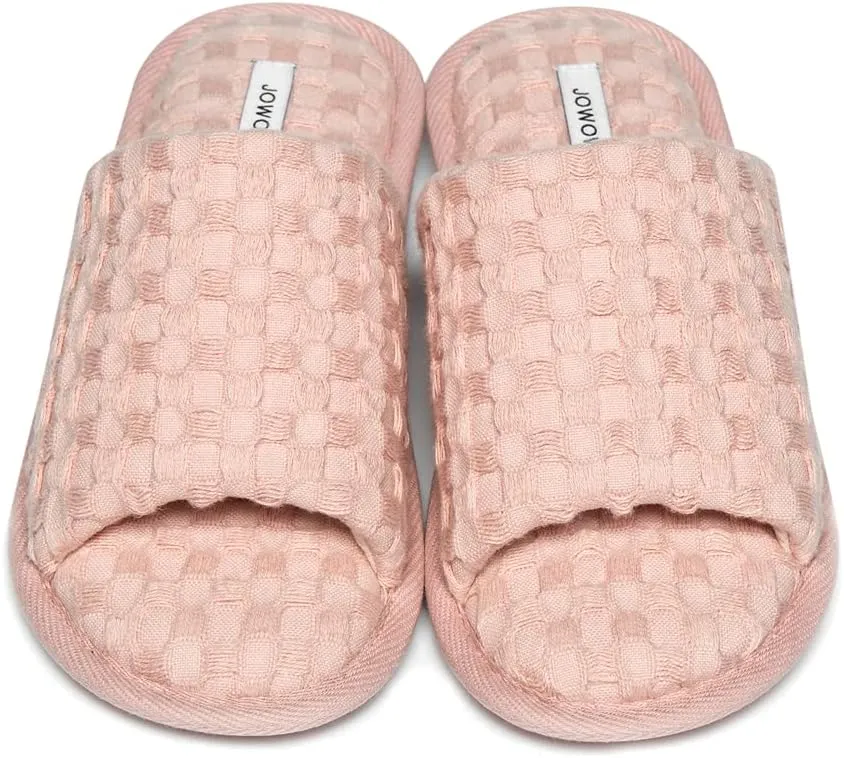 Pure Cotton Women’s Soft and Light Air-feeling Open-toe Indoor Slippers