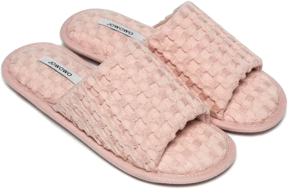 Pure Cotton Women’s Soft and Light Air-feeling Open-toe Indoor Slippers