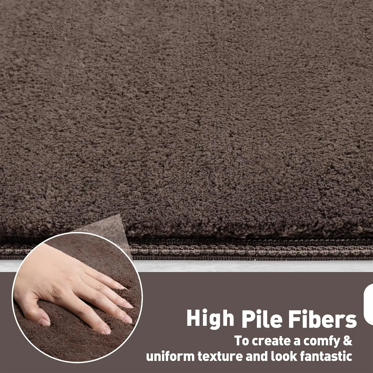 PURE ERA Carpet Stair Treads Ultra Plush 9.5" X 30"Soft Bullnose Indoor Stair Protectors Pet-Friendly Non-Slip Skid Resistant Tape Free Washable Reusable(2 Pieces,Dark Brown)