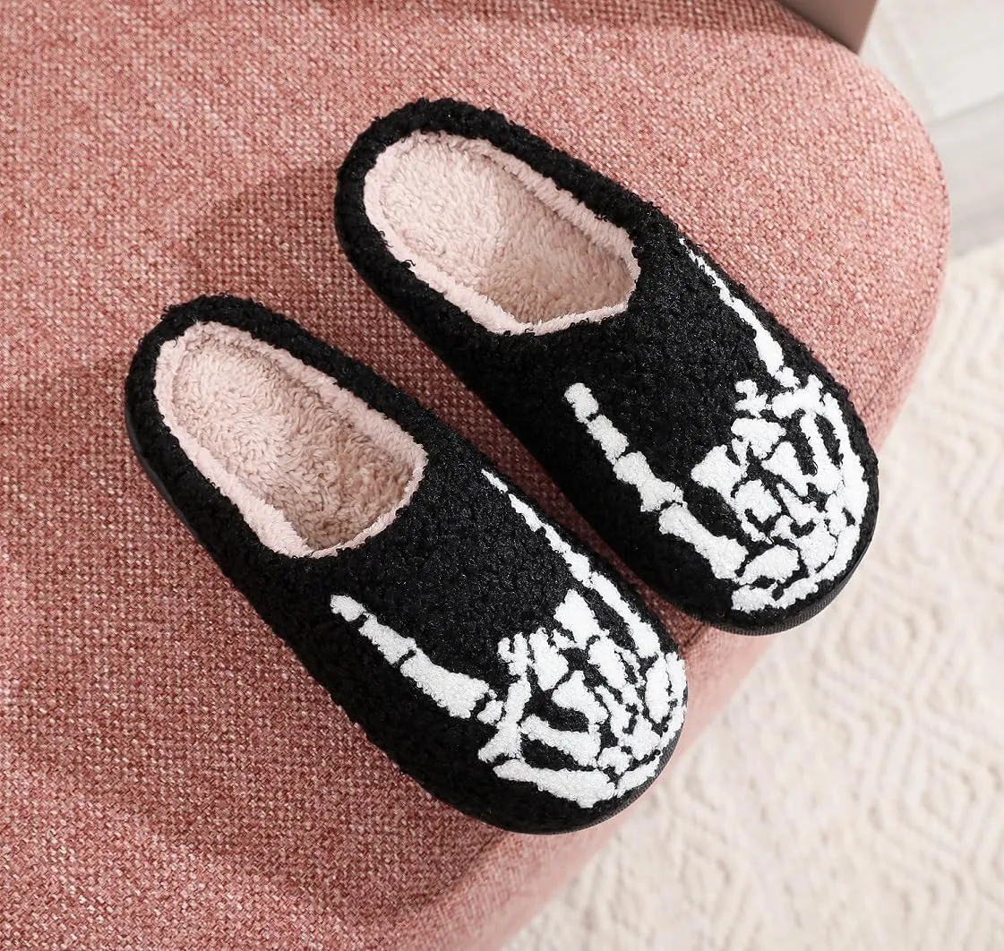 QSKPC animal slippers for women Fluffy Plush Slippers Cute Cartoon House Slipper Fruit Slippers for Womens Mens Plush Soft Memory Foam House Shoes