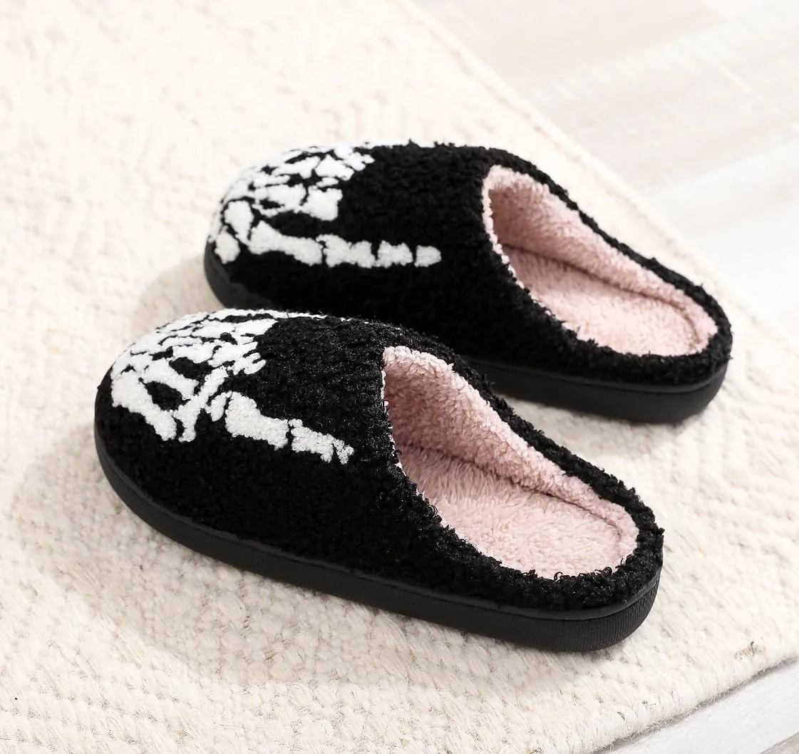 QSKPC animal slippers for women Fluffy Plush Slippers Cute Cartoon House Slipper Fruit Slippers for Womens Mens Plush Soft Memory Foam House Shoes