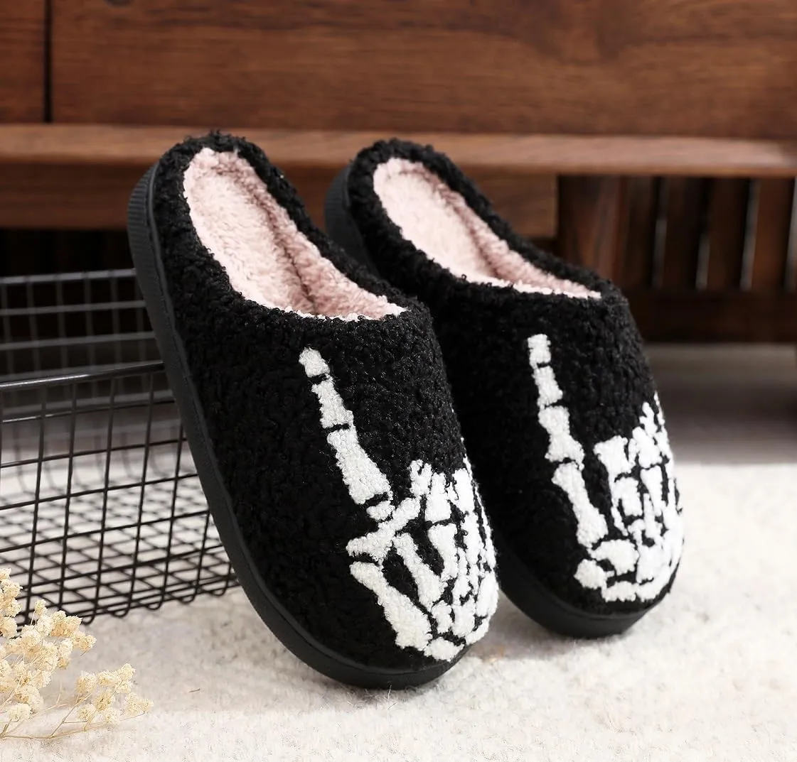 QSKPC animal slippers for women Fluffy Plush Slippers Cute Cartoon House Slipper Fruit Slippers for Womens Mens Plush Soft Memory Foam House Shoes