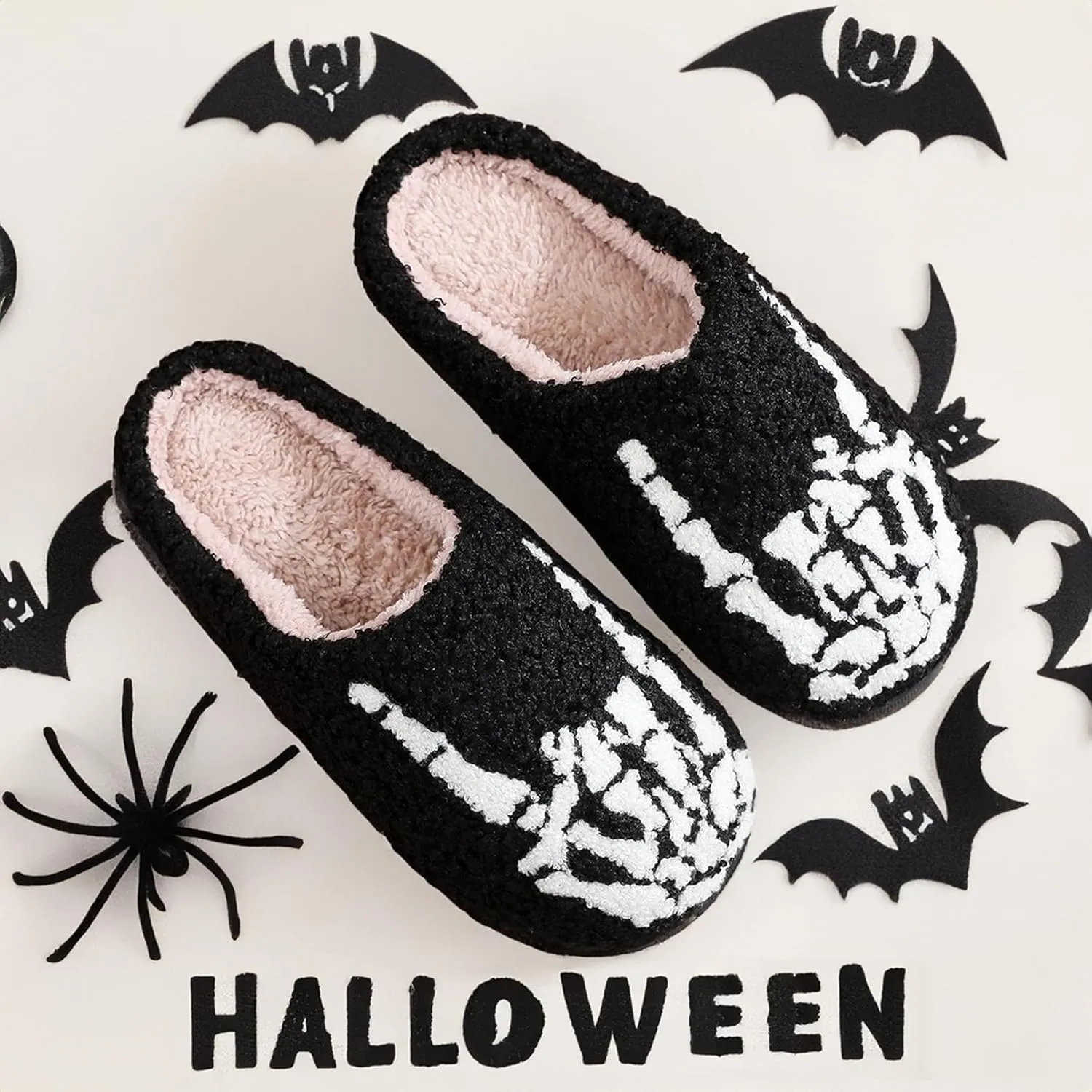 QSKPC animal slippers for women Fluffy Plush Slippers Cute Cartoon House Slipper Fruit Slippers for Womens Mens Plush Soft Memory Foam House Shoes
