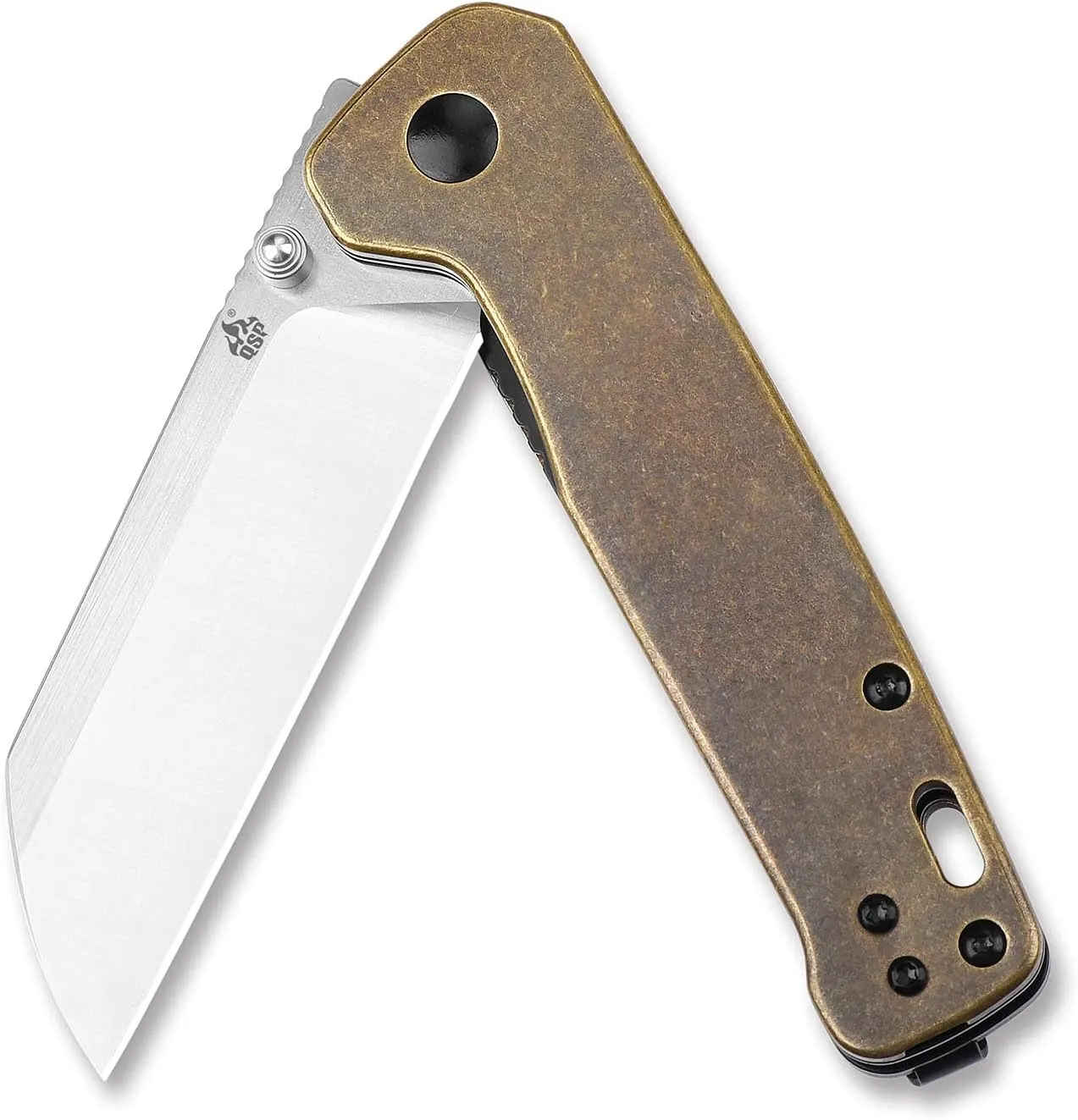 QSP Penguin Folding Knife – Rugged D2 Blade – Premium Brass Handle – Smooth One-Hand Open – Deep Carry Clip – Left/Right-Handed Friendly – Perfect for EDC and Outdoor Adventures