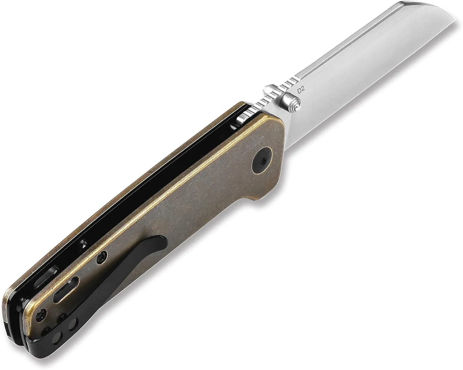 QSP Penguin Folding Knife – Rugged D2 Blade – Premium Brass Handle – Smooth One-Hand Open – Deep Carry Clip – Left/Right-Handed Friendly – Perfect for EDC and Outdoor Adventures
