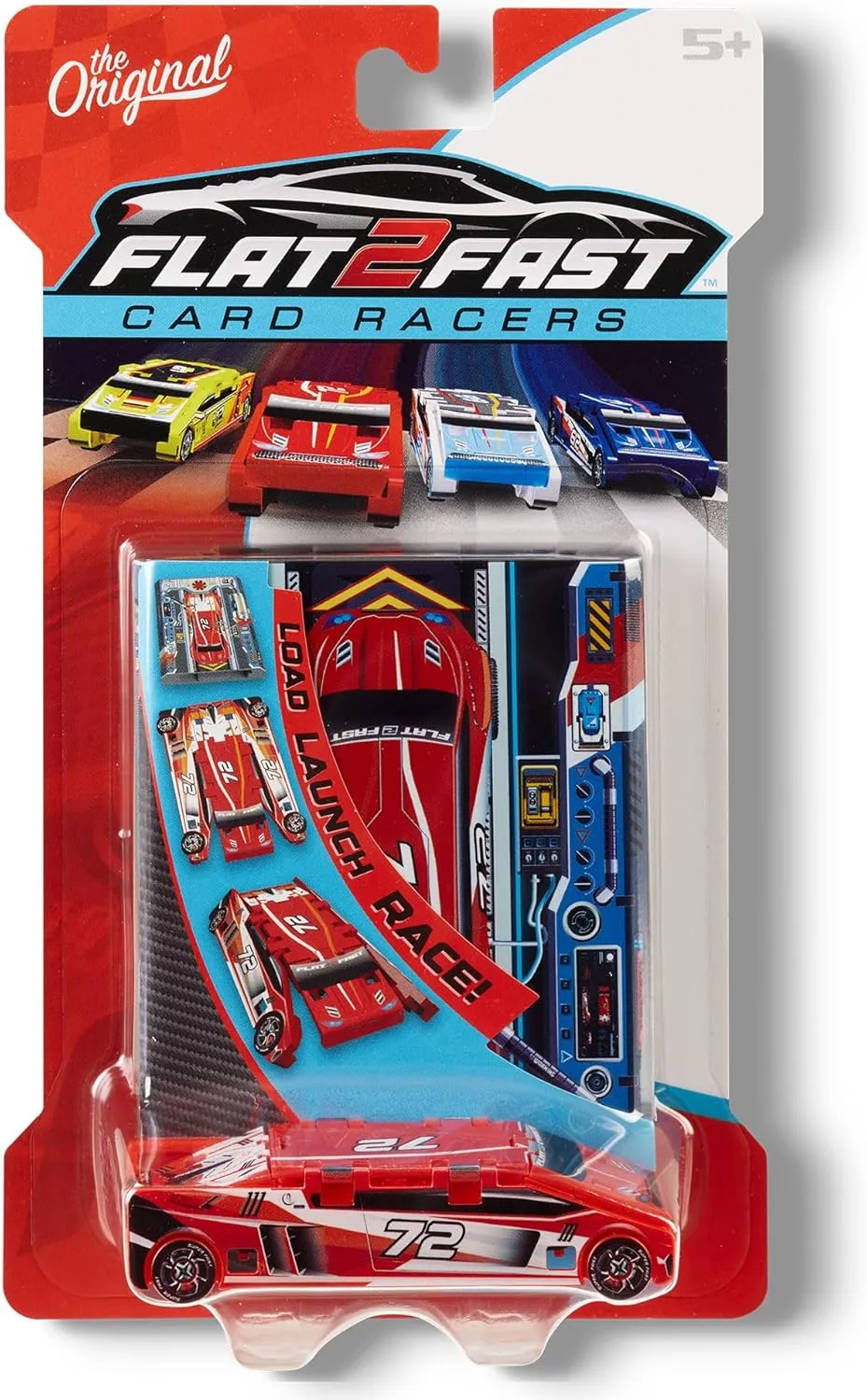 Red 72 Card Racer | Load, Launch, Race - Pocket-Sized Racecar Toy Ages 5 and up (Sold Each)