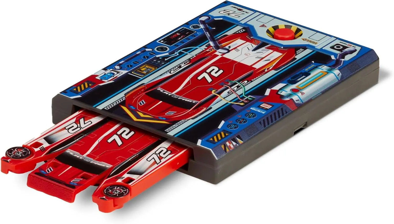 Red 72 Card Racer | Load, Launch, Race - Pocket-Sized Racecar Toy Ages 5 and up (Sold Each)