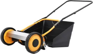 Reel Lawn Mower with 14 Inch Cutting Width Hand Push Quiet Mower for Home Yard and Garden Maintenance