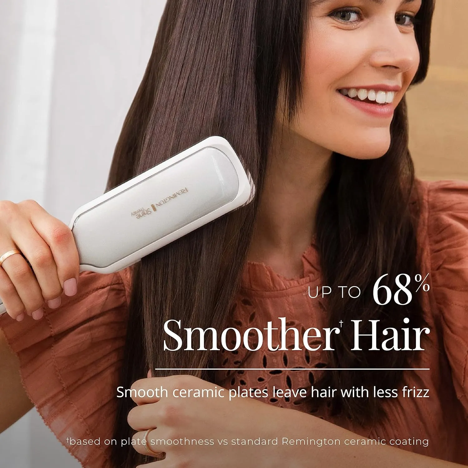 Remington Shine Therapy 2 inch Hair Straightener, Flat Iron Infused with Argan Oil & Keratin, Professional Ceramic Flat Iron for Less Frizz, Shiny & Smooth Hot Styling Tools