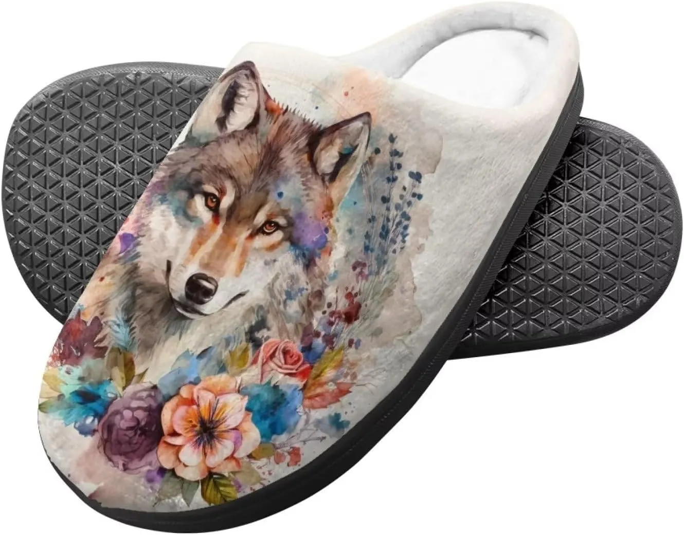 Renewold Kids Warm Plush Winter Cotton Slippers Boys Girls House Slipper Slip On Nonslip Indoor Slippers Shoes