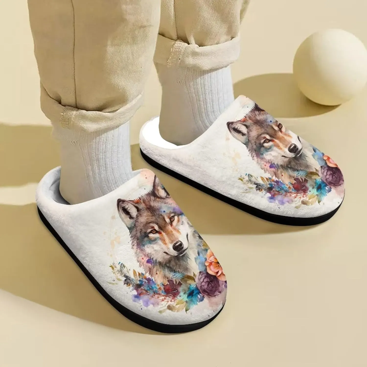 Renewold Kids Warm Plush Winter Cotton Slippers Boys Girls House Slipper Slip On Nonslip Indoor Slippers Shoes