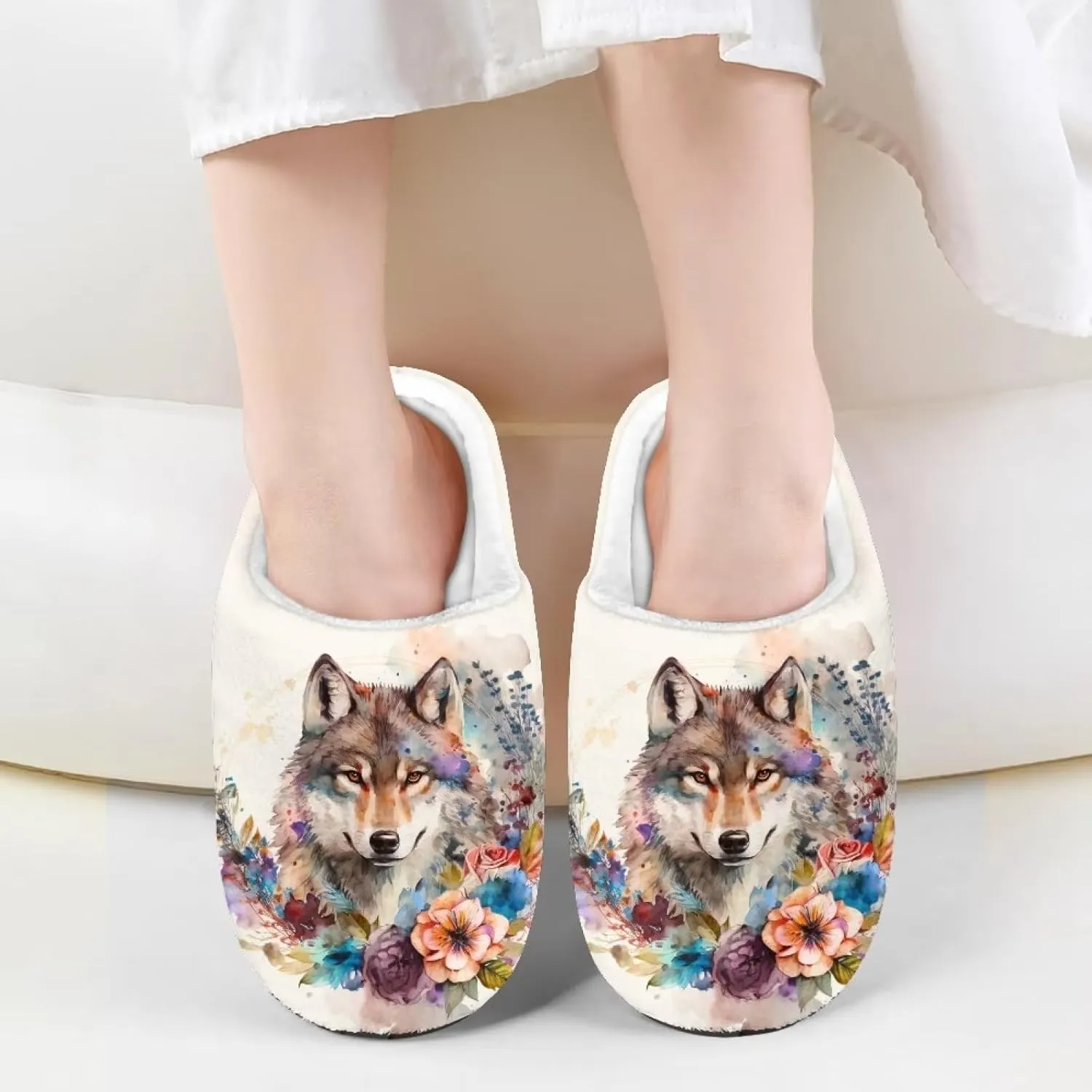 Renewold Kids Warm Plush Winter Cotton Slippers Boys Girls House Slipper Slip On Nonslip Indoor Slippers Shoes