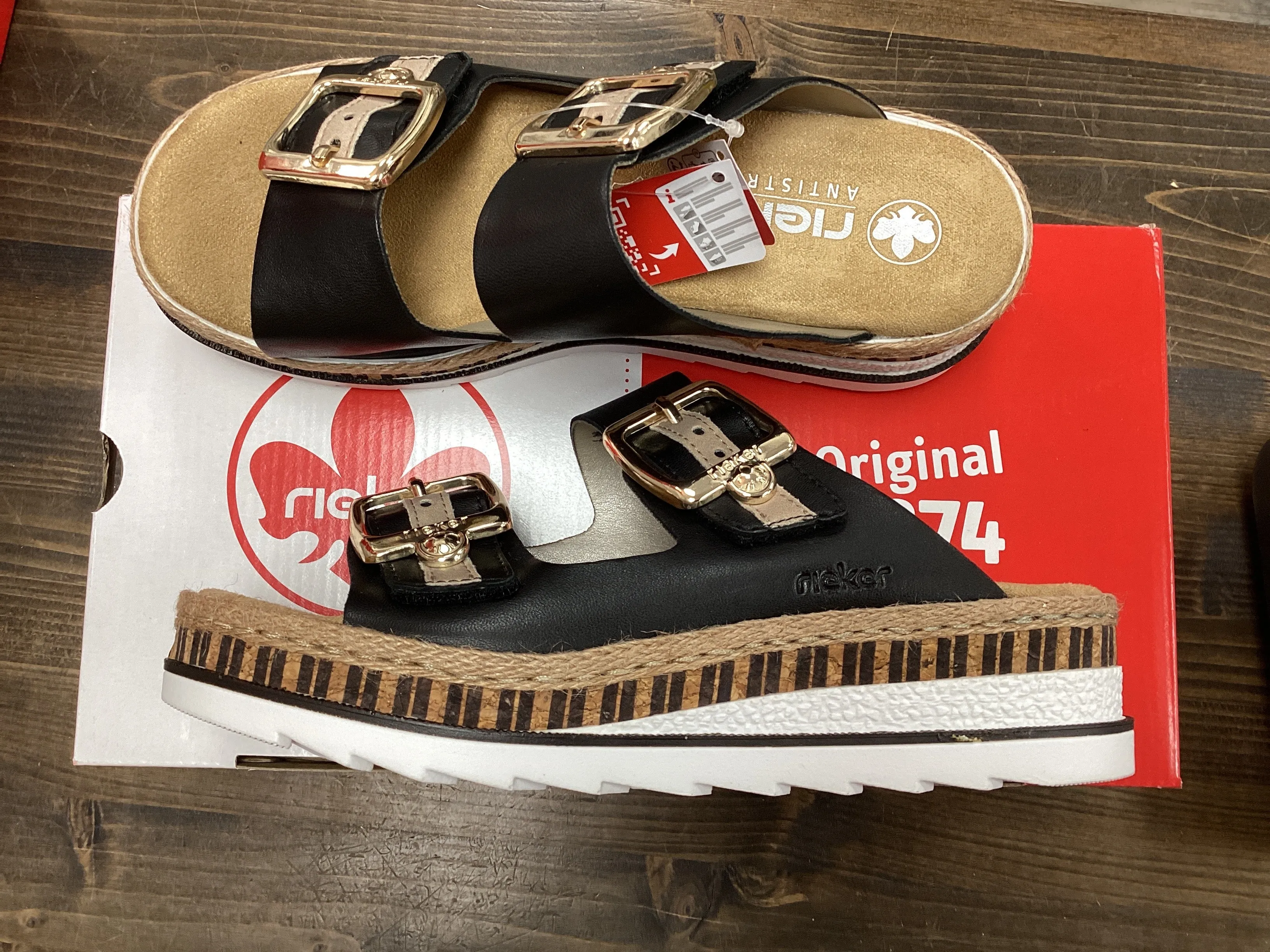 Rieker V7955 Two Strap Buckle Sandal