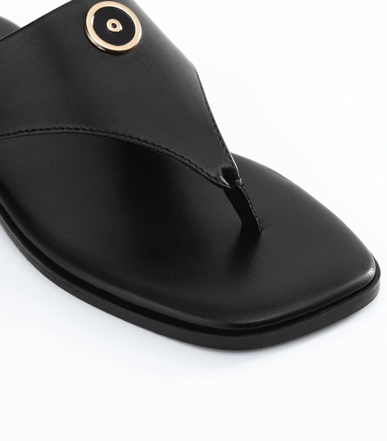 Rihero Women's Flip Flops Square Toe Thong Flat Sandals Summer Comfortable Slip On Beach Slide Sandals