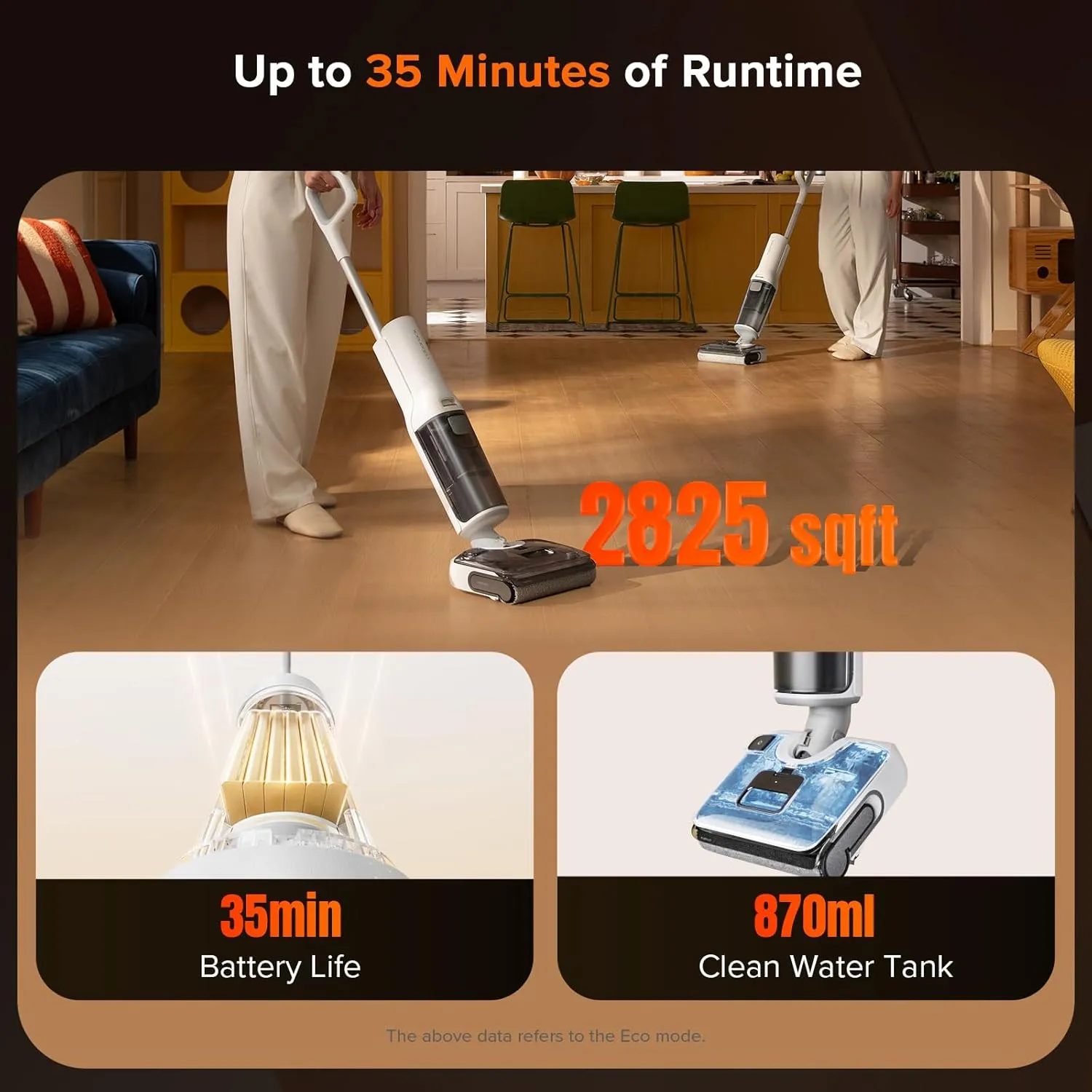 roborock F25 RT Vacuum Mop All in One, Wet Dry Vacuum Cleaner Cordless, 20000Pa Floor Cleaner Machine for Tile Hardwood Wood Vinyl Floor, Edge to Edge Self Cleaning Electric Mop with 180° Lie-Flat