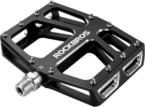 ROCKBROS Mountain Bike Pedals MTB Pedal Aluminum Bicycle Wide Platform Flat Pedals 9/16" Cycling Sealed Bearing Pedals for Road Mountain BMX MTB Bike