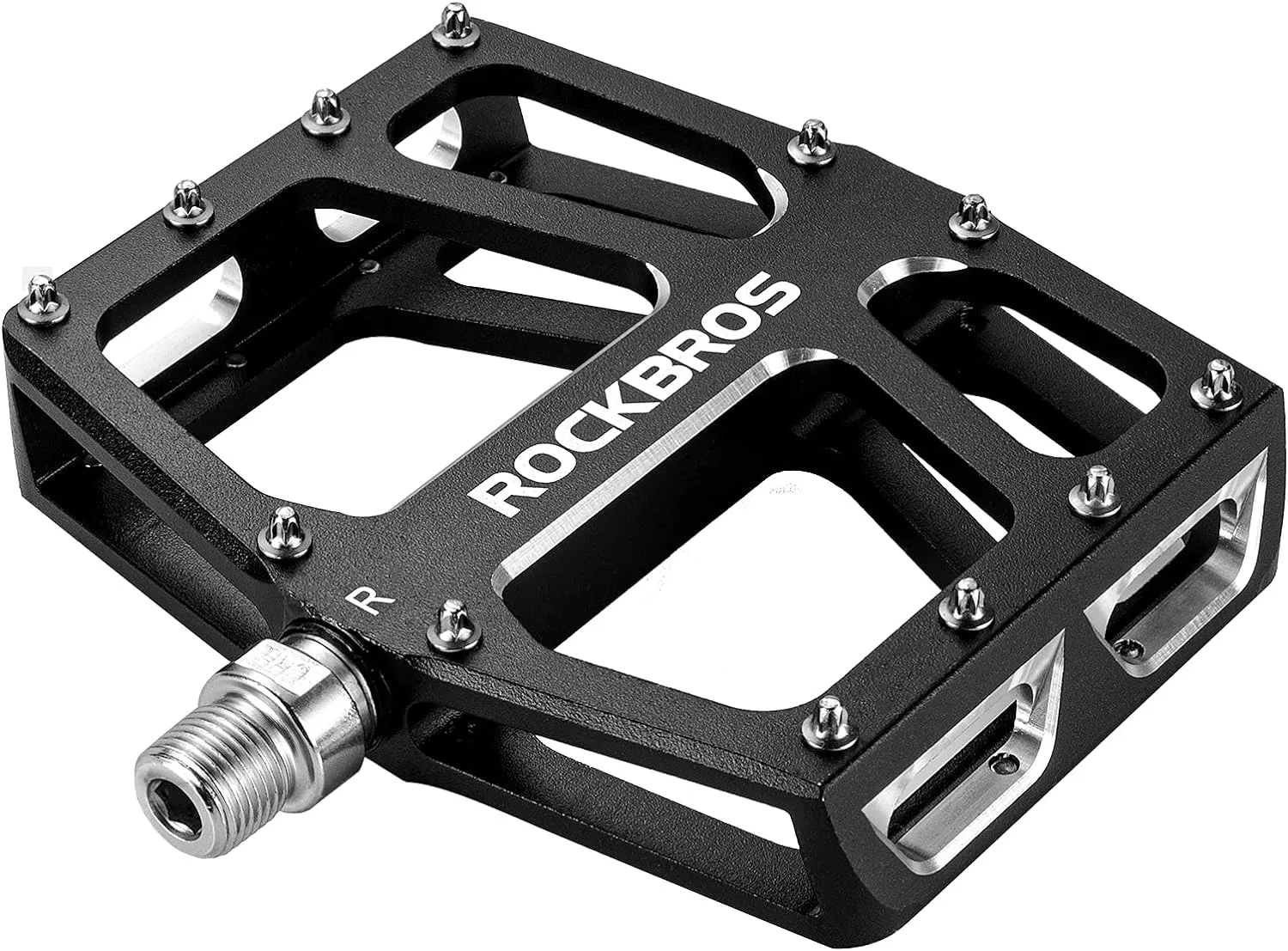 ROCKBROS Mountain Bike Pedals MTB Pedal Aluminum Bicycle Wide Platform Flat Pedals 9/16" Cycling Sealed Bearing Pedals for Road Mountain BMX MTB Bike