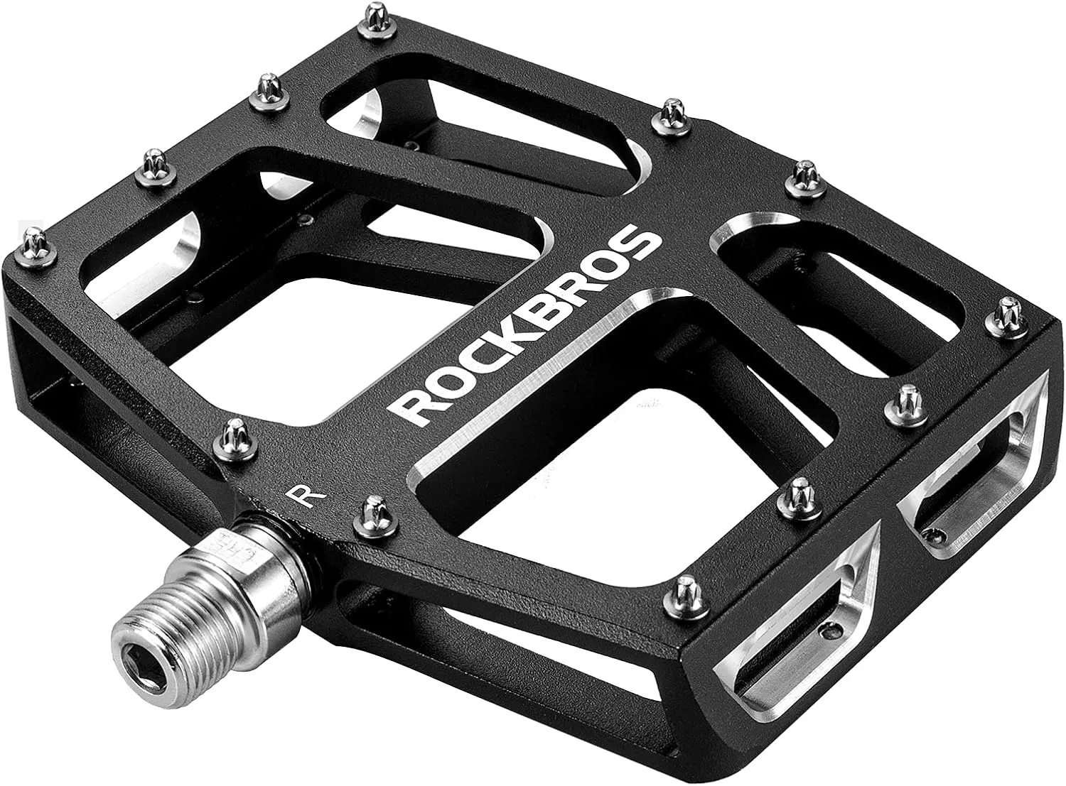 ROCKBROS Mountain Bike Pedals MTB Pedal Aluminum Bicycle Wide Platform Flat Pedals 9/16" Cycling Sealed Bearing Pedals for Road Mountain BMX MTB Bike