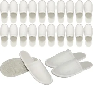 Rocutus 12 Pair Disposable Slippers,Disposable Slippers Bulk Guest Slipper,Fit Up to US Men Size 6-11 Women Size 7-12,Non-Slip Slipper for Hotel, Home, Guest Use,Train,Travel Use (12 Pair)