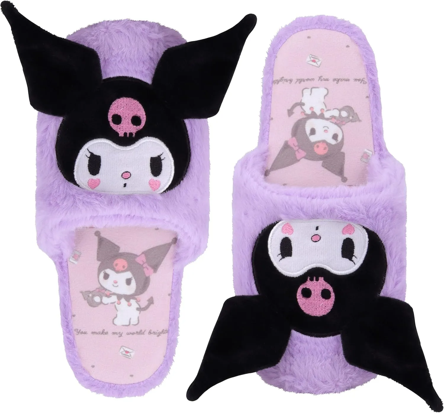 Roffatide Anime Slippers Plush Slippers Furry Indoor Slide Slipper Bedroom Shoes House floor Slipper for Women girls