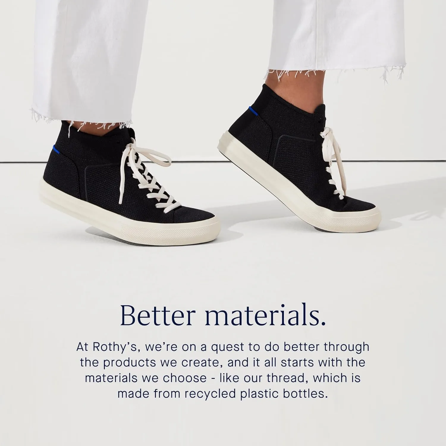 Rothy's The High Top, Women's Lace Up Sneaker for Walking & Casual Comfort, Made from Recycled Plastic Bottles & Machine Washable