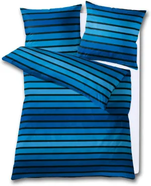 Royal Blue Striped Bedding Set - Queen Size