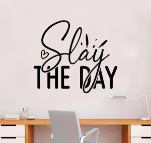 S lay The Day V2 Wall Decal Home Decor Art Sticker Vinyl Bedroom Inspirational Quote Girls Boys Motivational Positive Affirmations School Nursery Family Kids Classroom (24" W x 21" H)