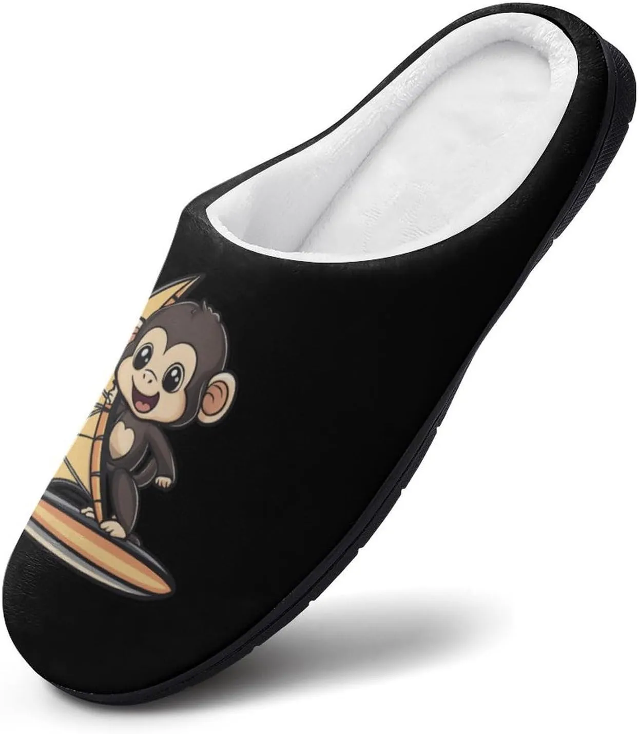 Sailing Monkey Windsurfing Cotton Slippers Fashion Slip on House Shoes Lightweight Slippers for Men