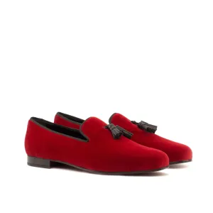 Santiago Slipper in Red Velvet