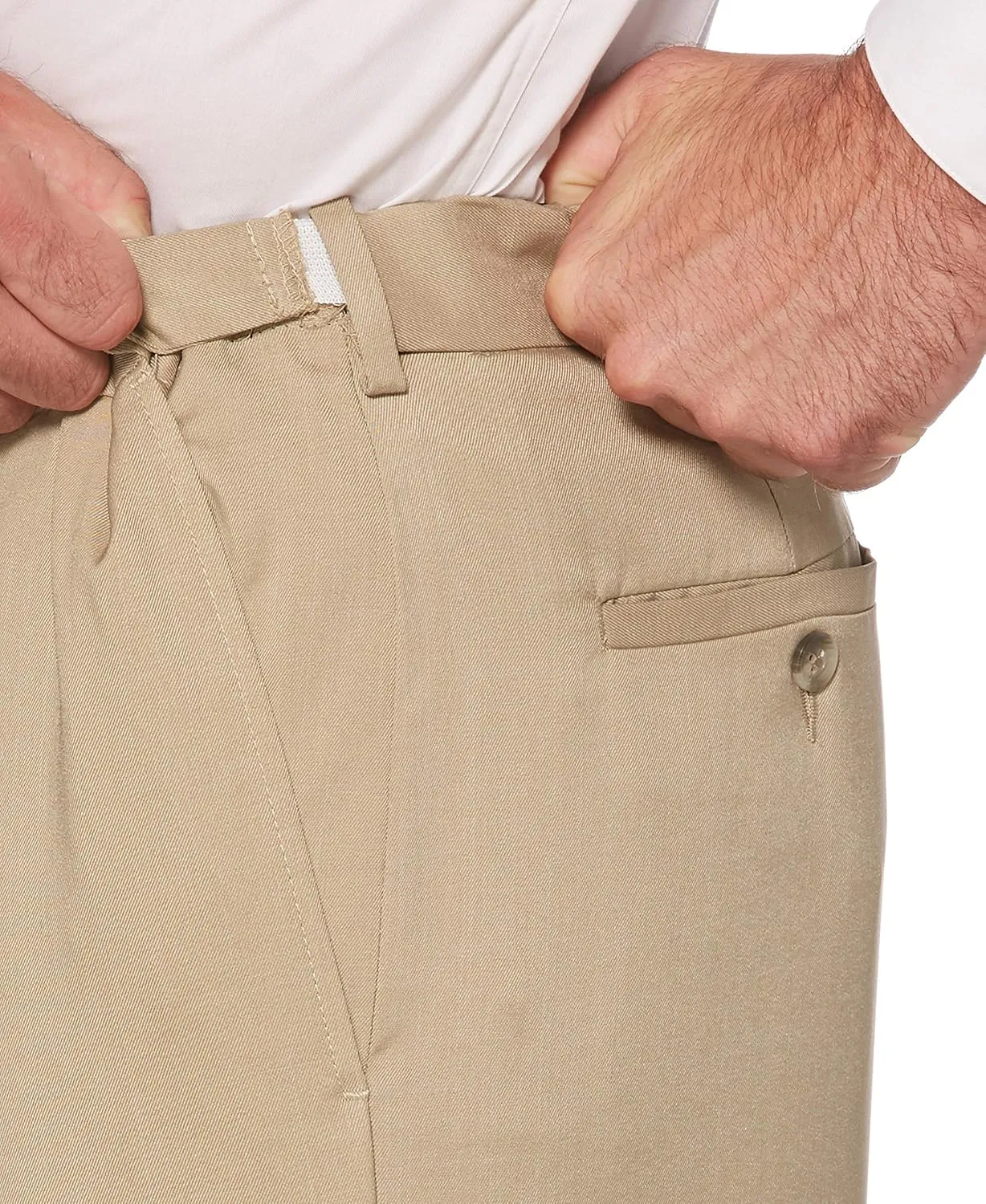 Savane Men's Flat Front Stretch Crosshatch Dress Pant