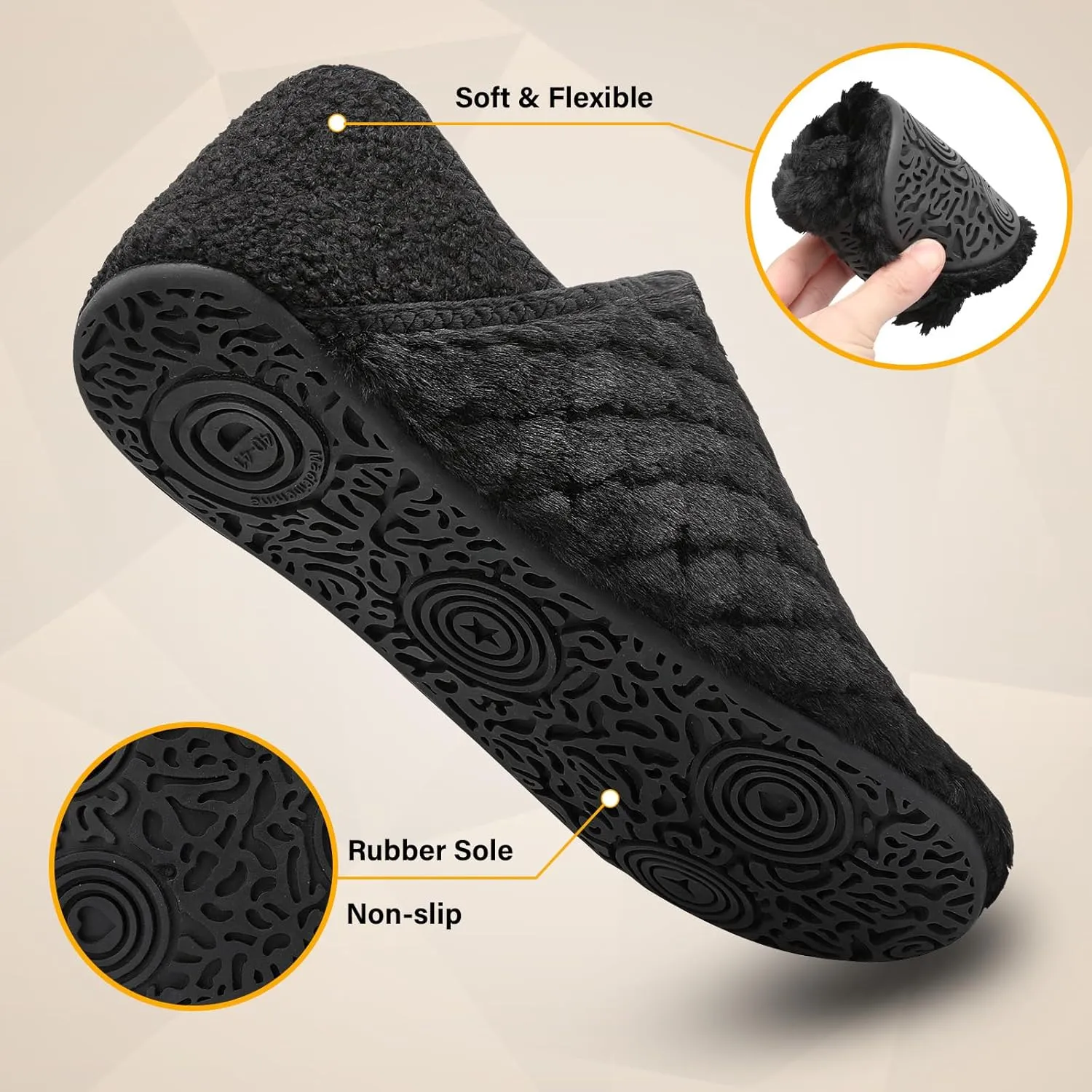 Scurtain Slippers for Women Men House Slipper Socks Lightweight Unisex Adults Barefoot Shoes Non-Slip Travel Slippers