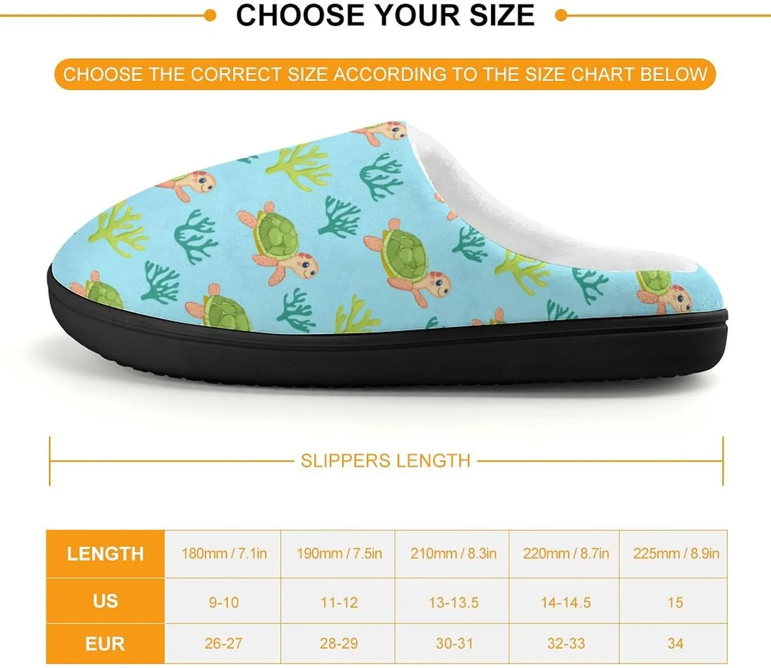 Sea Turtle Slippers Non-slip House Slippers Home Shoes Indoor Outdoor Slippers For Girls Boys