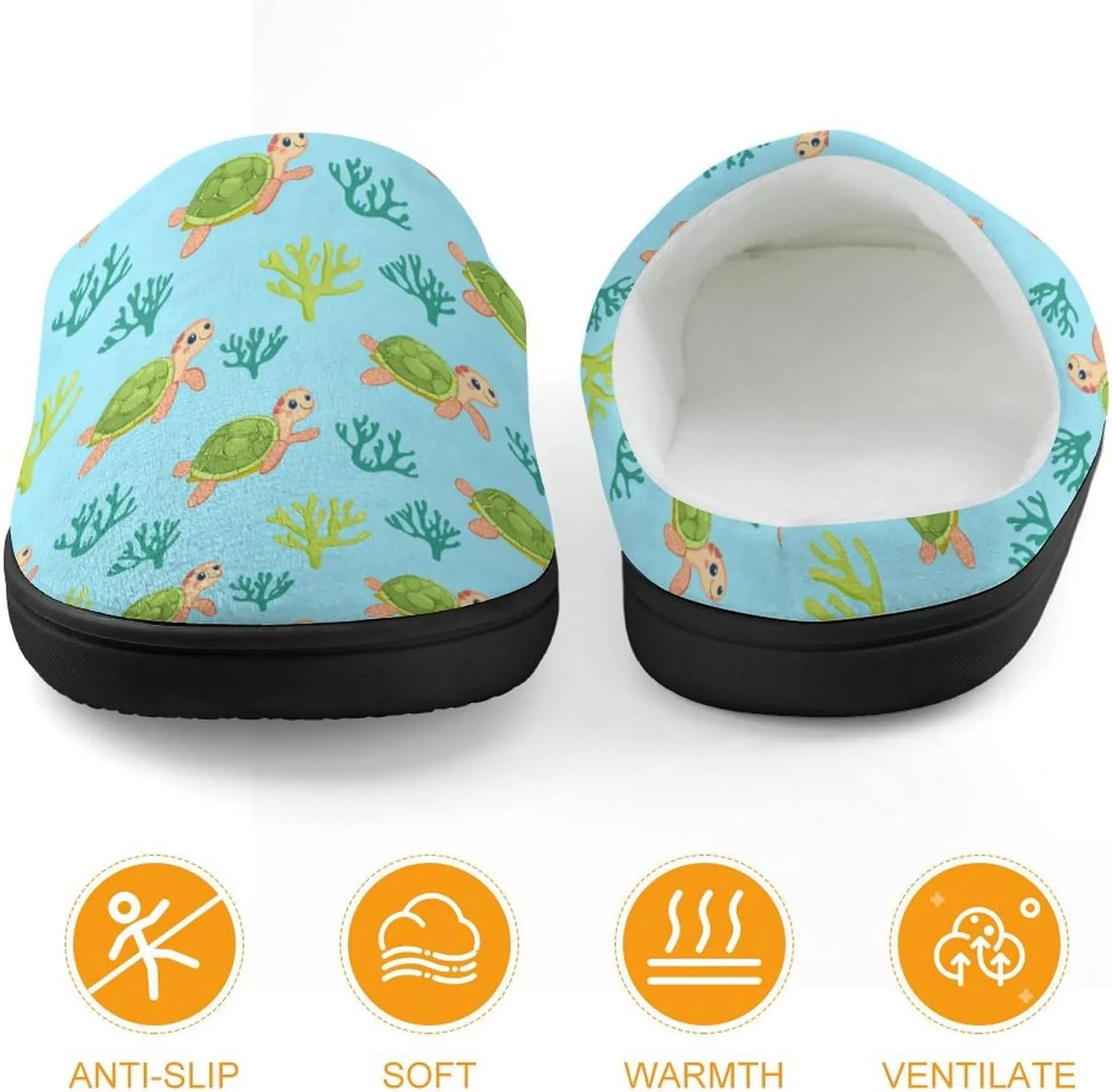 Sea Turtle Slippers Non-slip House Slippers Home Shoes Indoor Outdoor Slippers For Girls Boys