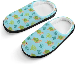 Sea Turtle Slippers Non-slip House Slippers Home Shoes Indoor Outdoor Slippers For Girls Boys
