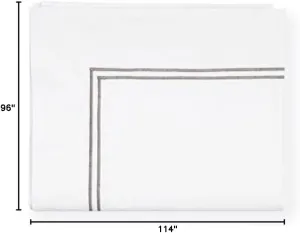 Sferra Grande Hotel White/Grey Full/Queen Flat Sheet