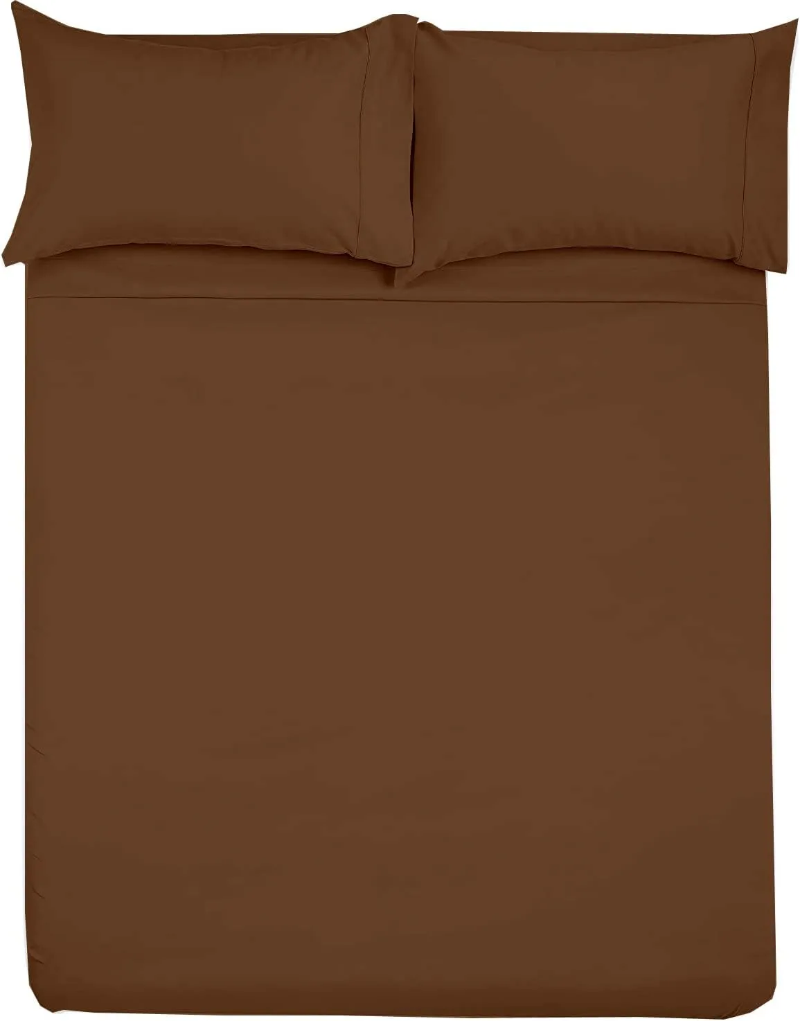 Shreem Linen Microfiber RV Sheet Sets, 48x75 3/4 Full Bunk, Chocolate Solid - Fits Mattresses up to 8 Inches Deep, 4 Piece RV Bed Sheets for Campers, Motorhomes, and Travel Trailers