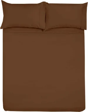 Shreem Linen Microfiber RV Sheet Sets, 48x75 3/4 Full Bunk, Chocolate Solid - Fits Mattresses up to 8 Inches Deep, 4 Piece RV Bed Sheets for Campers, Motorhomes, and Travel Trailers