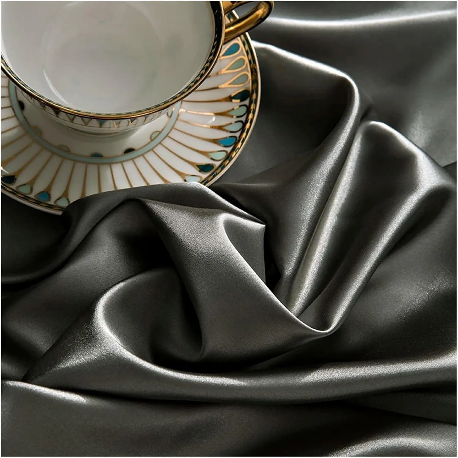 Silk, Four Piece Duvet Set,Flat Sheet, Silk Smooth, Sleeping Silk,Queen King Bed Linen Sets(B,Twin)