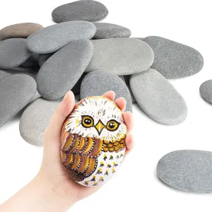 Simetufy 15 Pcs Extra Large Rocks for Painting, 4-5 Inch River Rocks Painting Stones Smooth Flat Rocks for Painting, Natural Rocks to Paint for Arts DIY Crafts Kids Painters