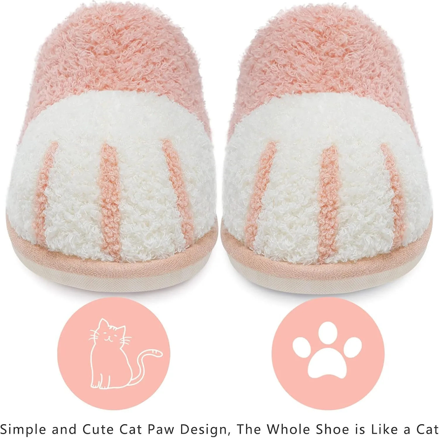 SINNO Cute Animal Slippers for Women Indoor Outdoor Memory Foam House Slipper Soft Warm Cozy Fuzzy Bedroom Non-Slip Shoes Christmas Gift ladies