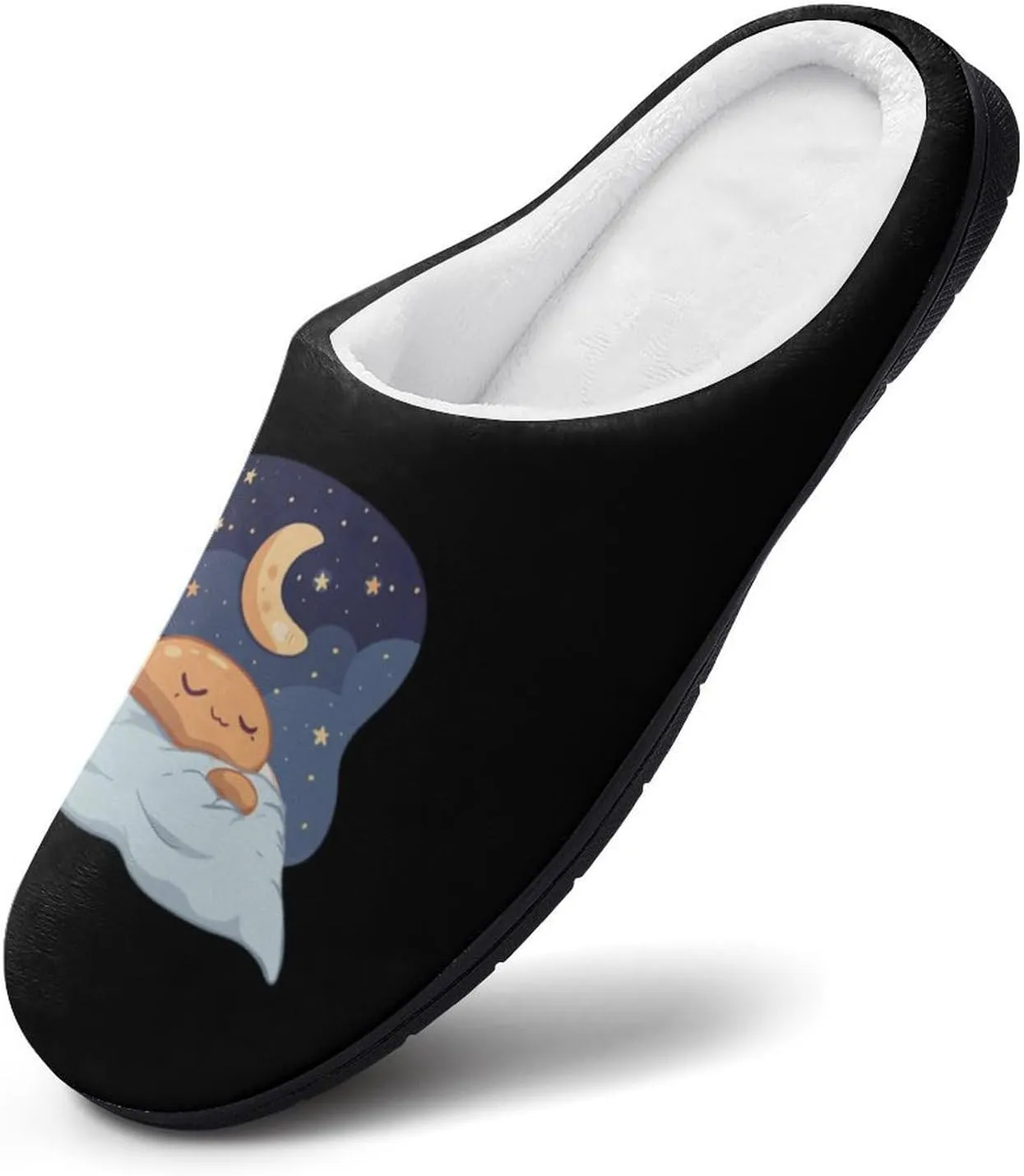 Sleeping Cocoa Chocolate Beans Women's Cotton Slippers Warm Gifts Washable Indoor Slip On Shoes with Anti-Skid Rubber Sole