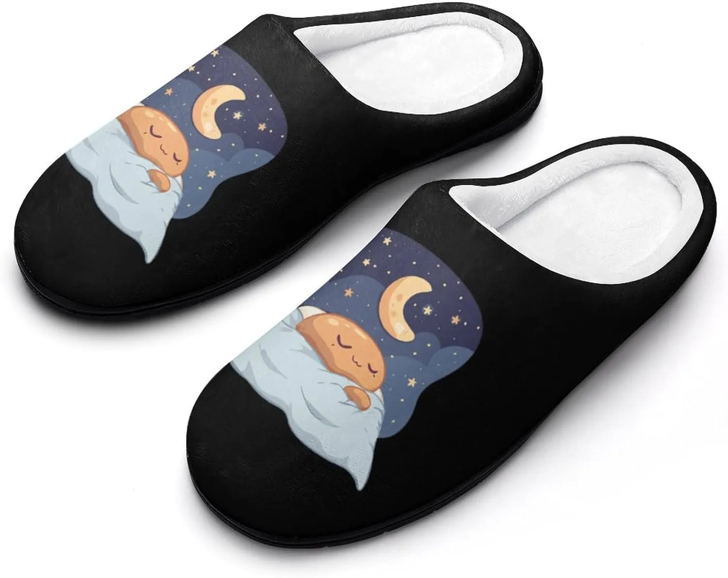 Sleeping Cocoa Chocolate Beans Women's Cotton Slippers Warm Gifts Washable Indoor Slip On Shoes with Anti-Skid Rubber Sole