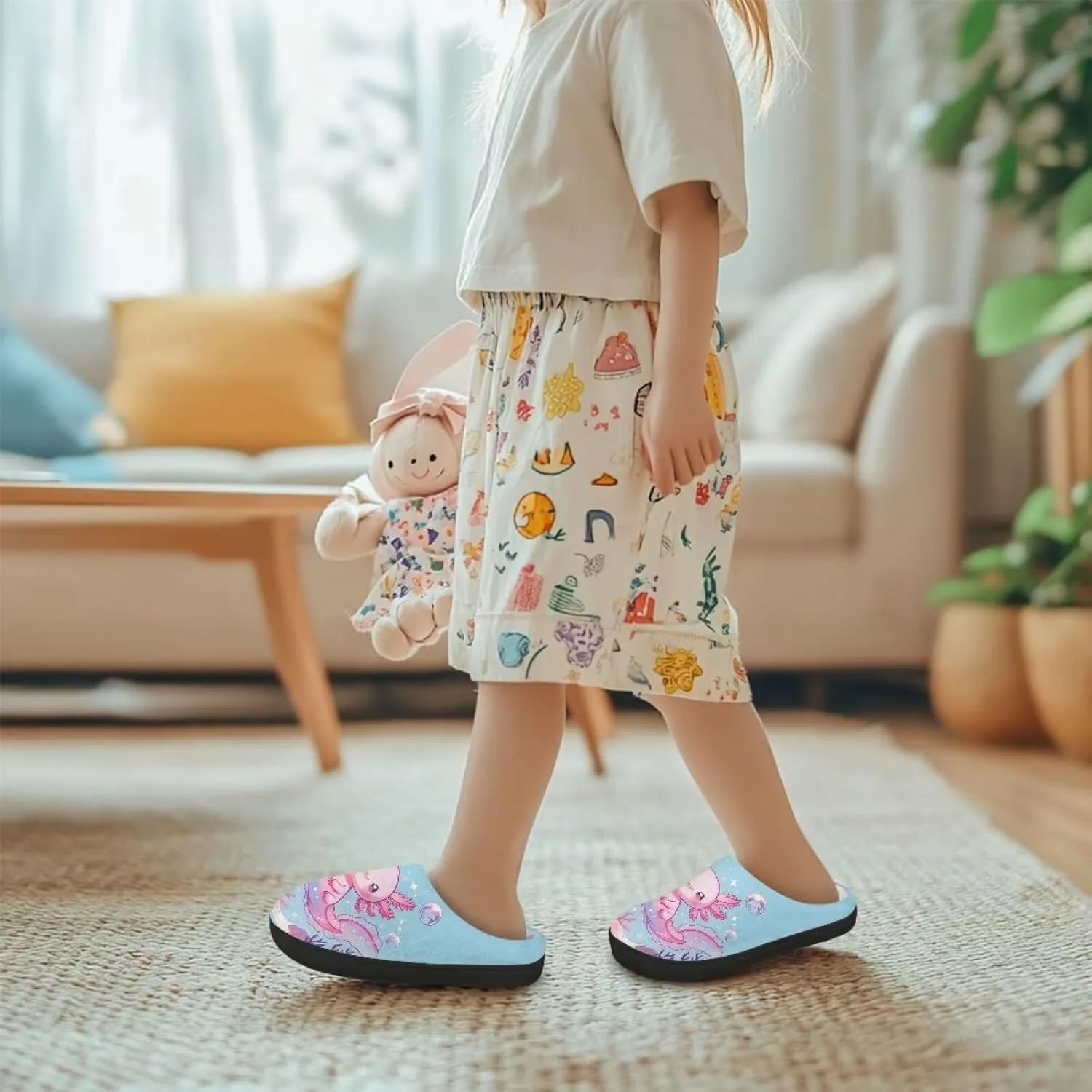 Slippers for Girls Kids Boys Size 9-15 Winter Cotton Slipper Indoor Fuzzy Slippers