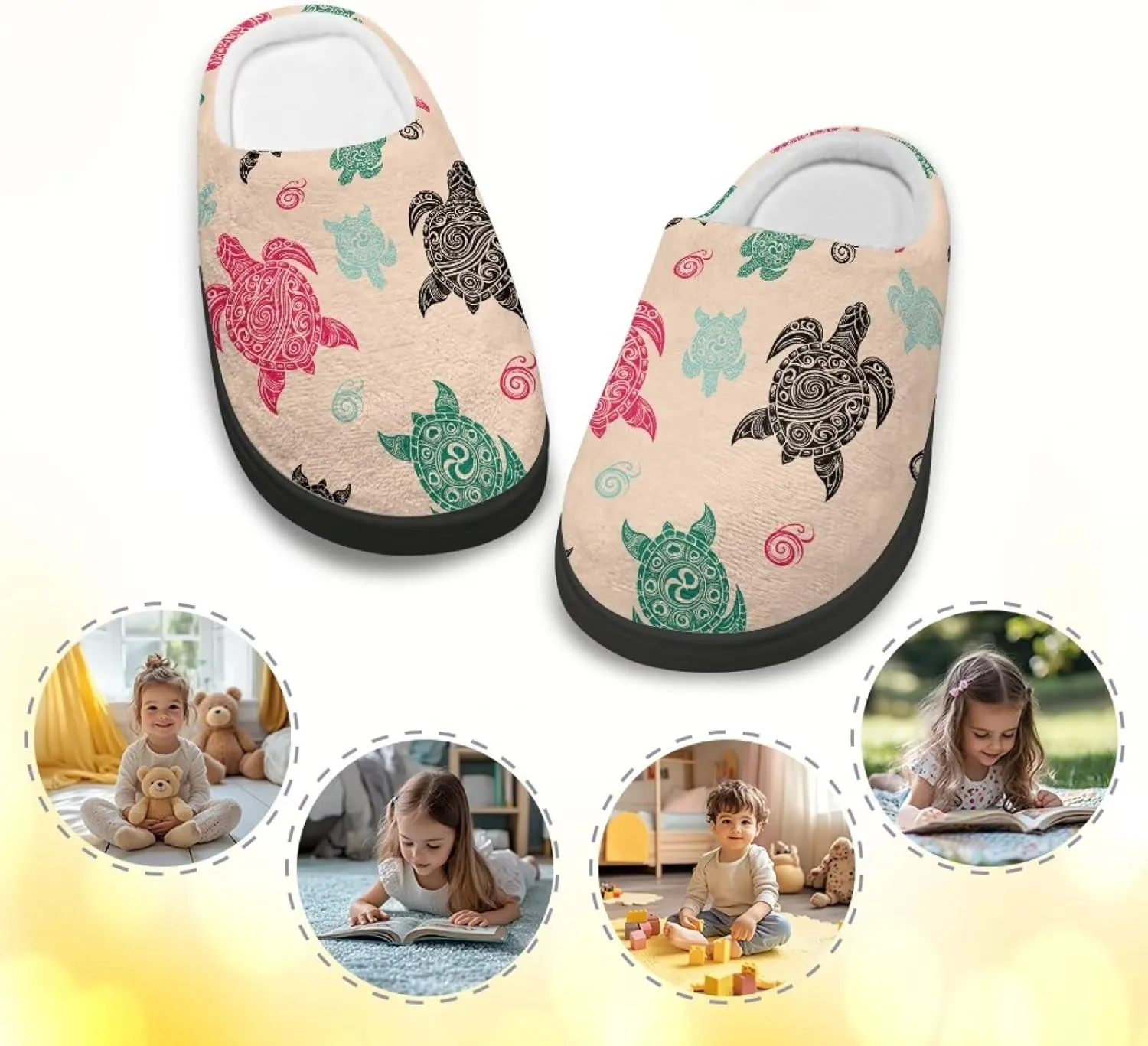 Slippers for Kids Anti-slip House Slippers Warm Plush Slippers Cozy Bedroom Slippers