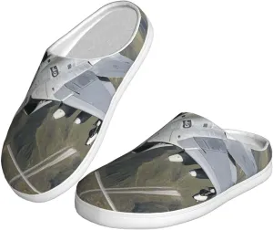 Slippers for Women Men Cotton Slippers Aircraft Fighter Jets Plush Shoes Non-slip TPR Slippers