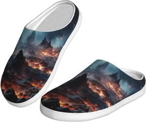 Slippers for Women Men Cotton Slippers Giant Galaxy Images Plush Shoes Non-slip TPR Slippers