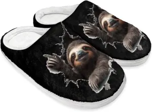 Slippers for Women Men, Soft Scuff Slipper Cozy Warm Fuzzy Slippers, Plush House Slippers Anti-Skid Slip on Shoe